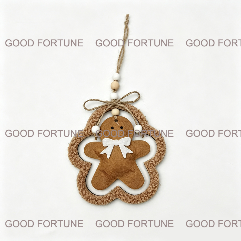 Christmas Fabric with Wood Hanger