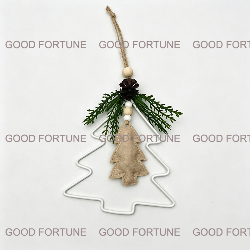 Christmas Fabric with Wood Hanger
